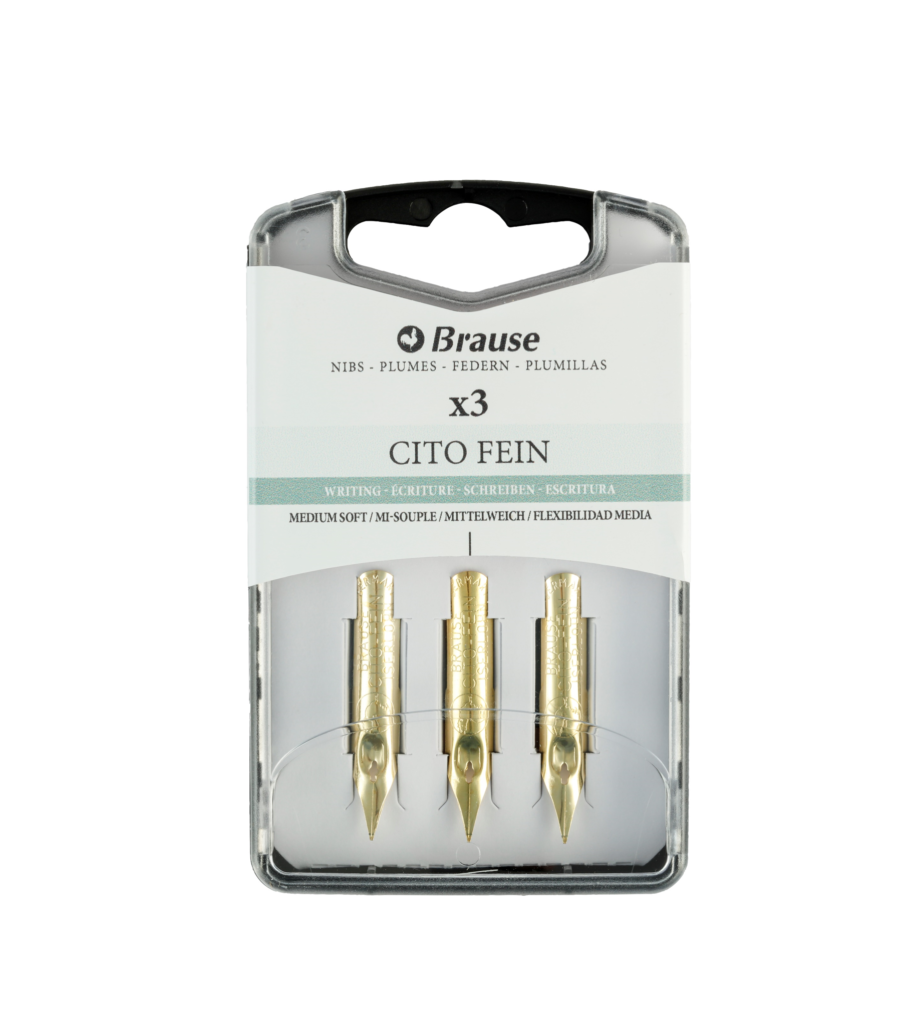 Writing nibs for pen stands – Box of 3 Cito fein metal nibs